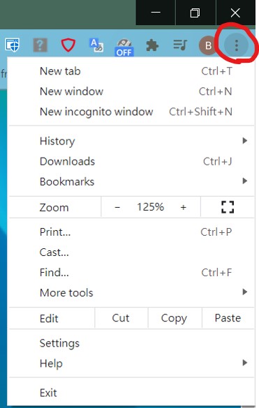 PC Chrome Setting Cookies step 1